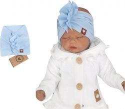 Stylová dětská čelenka - TURBAN světle modrá - 1-3 roky - obrázek 1