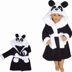 Luxusní župan chlupáčkový - PANDA černo-bílý - vel.98 - obrázek 1