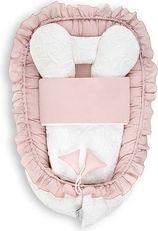 Oboustranné hnízdečko pro miminko s výbavou - BELLA růžovo-bílé - Belisima - obrázek 1