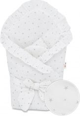 Zavinovačka bavlna s volánkem - MINI NEW STARS šedé na bílém - BabyNellys - obrázek 1