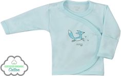Košilka kojenecká bavlna z organické bavlny - LESNÍ PŘÍTEL modrá - vel.56 - obrázek 1