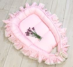 Hnízdečko pro miminko LUX - BOHO STYLE růžové - BabyNellys - obrázek 1