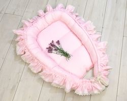 Hnízdečko pro miminko LUX - BOHO STYLE růžové - BabyNellys - obrázek 2