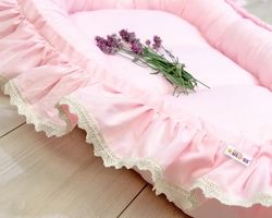 Hnízdečko pro miminko LUX - BOHO STYLE růžové - BabyNellys - obrázek 3