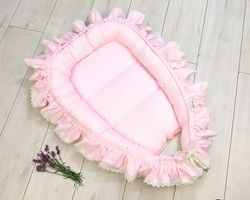 Hnízdečko pro miminko LUX - BOHO STYLE růžové - BabyNellys - obrázek 4