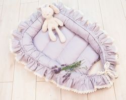 Hnízdečko pro miminko LUX - BOHO STYLE šedé - BabyNellys - obrázek 3