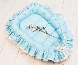 Hnízdečko pro miminko LUX - BOHO STYLE mátové - BabyNellys - obrázek 2