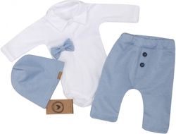 Souprava kojenecká 4-dílná - ELEGANT BOY bílo-modrá - vel.62 - obrázek 2