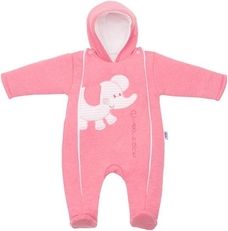 Kombinézka zimní bavlna - WINTER ELEPHANT růžová - vel.74 - obrázek 1