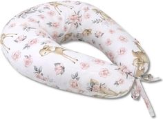 Kojící relaxační polštář - SRNKA A RŮŽE s růžovou - BabyNellys - obrázek 1