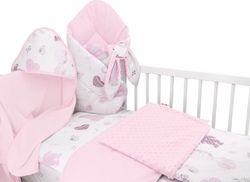 Výhodná 6-dílná sada pro miminko s dárkem - NEW LOVE BABY s růžovou - BabyNellys   rozměr 120x90cm - obrázek 1