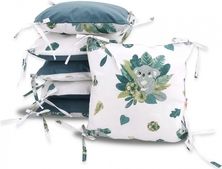 Mantinel do postýlky polštářkový s Velvet - TROPICAL KOALA na bílém se zelenou - BabyNellys - obrázek 1