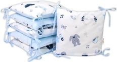 Mantinel do postýlky polštářkový bavlna - NEW LOVE BABY s modrou - BabyNellys - obrázek 1