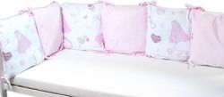 Mantinel do postýlky polštářkový bavlna - NEW LOVE BABY s růžovou - BabyNellys - obrázek 2