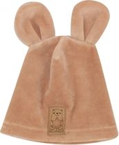 Čepice kojenecká semišková - OUŠKA béžová - vel.80-86 - obrázek 2