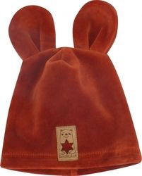 Čepice kojenecká semišková - OUŠKA měděná - vel.80-86 - obrázek 3