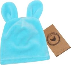 Čepice kojenecká semišková - TEDDY tyrkysová - vel.80-86 - obrázek 2
