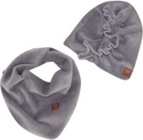 Stylová čepička semišková se šátkem - TURBAN šedá - vel.6-12měs. - obrázek 2