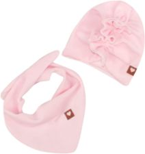 Stylová čepička semišková se šátkem - TURBAN světle růžová - vel.6-12měs. - obrázek 2