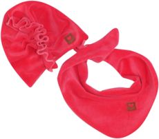 Stylová čepička semišková se šátkem - TURBAN amarant - vel.0-6měs. - obrázek 2