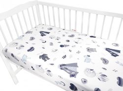 Prostěradlo dětské bavlna - NEW LOVE BABY s modrou - 120x60cm - obrázek 2