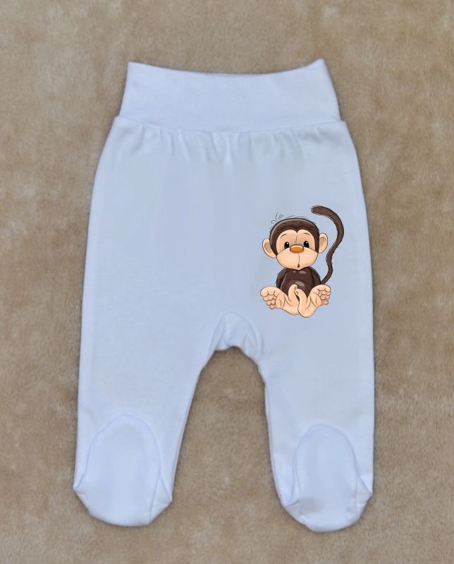 Dětské polodupačky pro miminko Gama bílé s udivenou opičkou vel.56 - obrázek 1