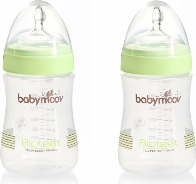 Babymoov láhev Bioteet 230ml PP Almond/Green 2ks - obrázek 1