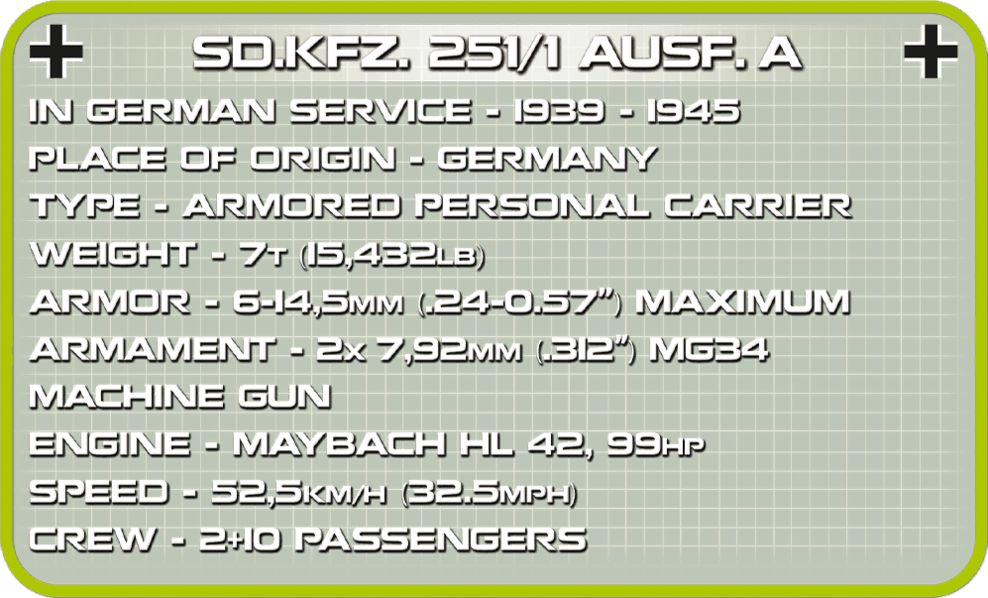 Cobi 2552 II WW - Kolopásový transportér Sd.Kfz 251/1 Ausf. A - obrázek 10