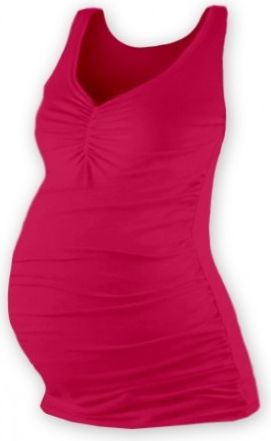 Těhotenský topík JOLANA - sytě růžová, Velikosti těh. moda S/M - obrázek 1