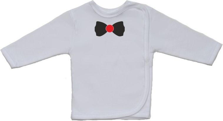 Kojenecká košilka Gama bílá s černo-červeným motýlkem velikost 52 - obrázek 1