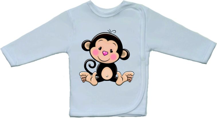 Bavlněná košilka pro miminko Gama větší roztomilá opička se srdíčkem velikost 52 - obrázek 1