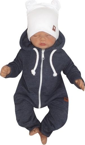 Z&Z  Z&Z Dětský teplákový overálek s kapucí, jeans, vel. 86 86 (12-18m) - obrázek 3