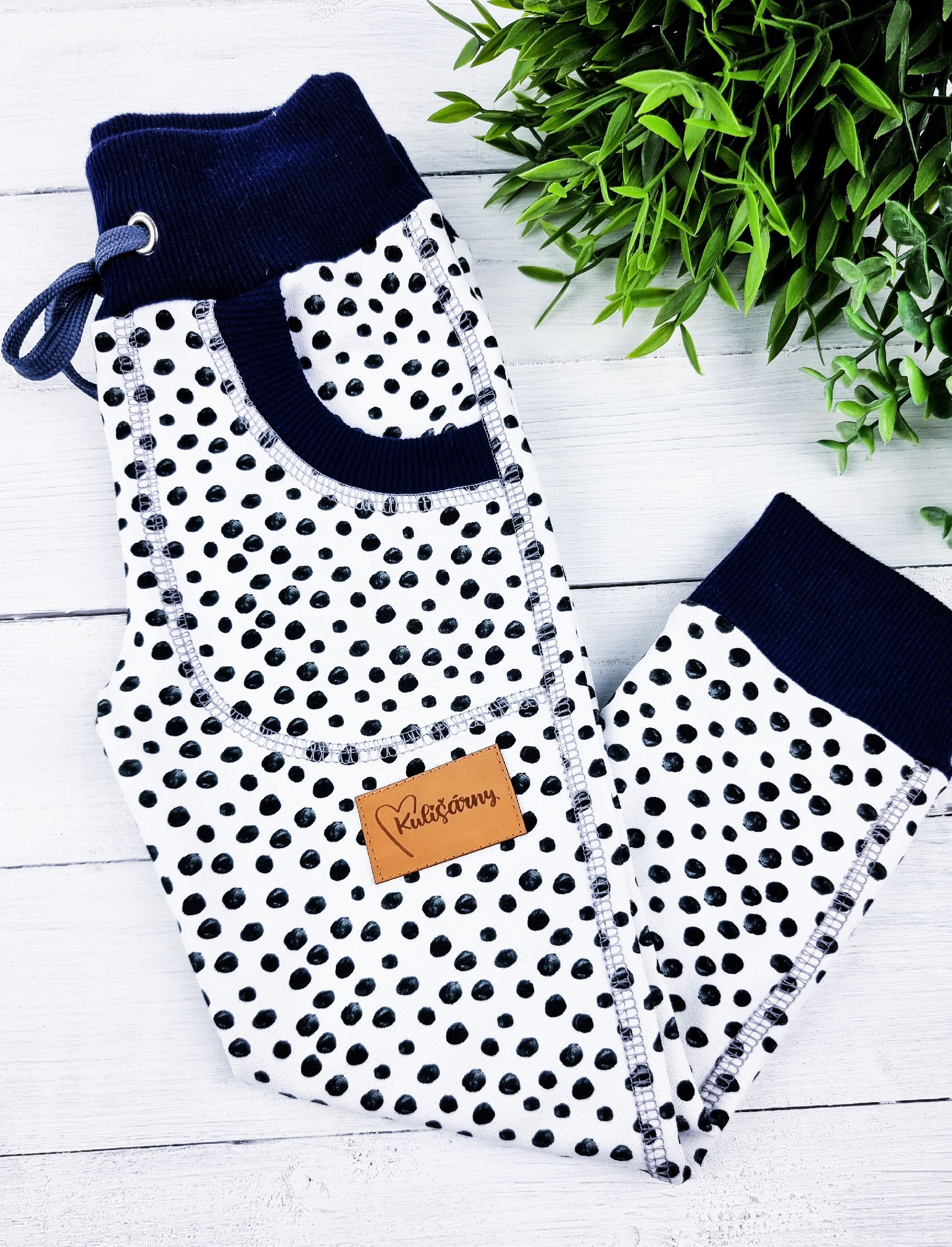 Kulišárny (handmade) Tepláčky ,,ART,, navy VELIKOST: 86-92 - obrázek 2
