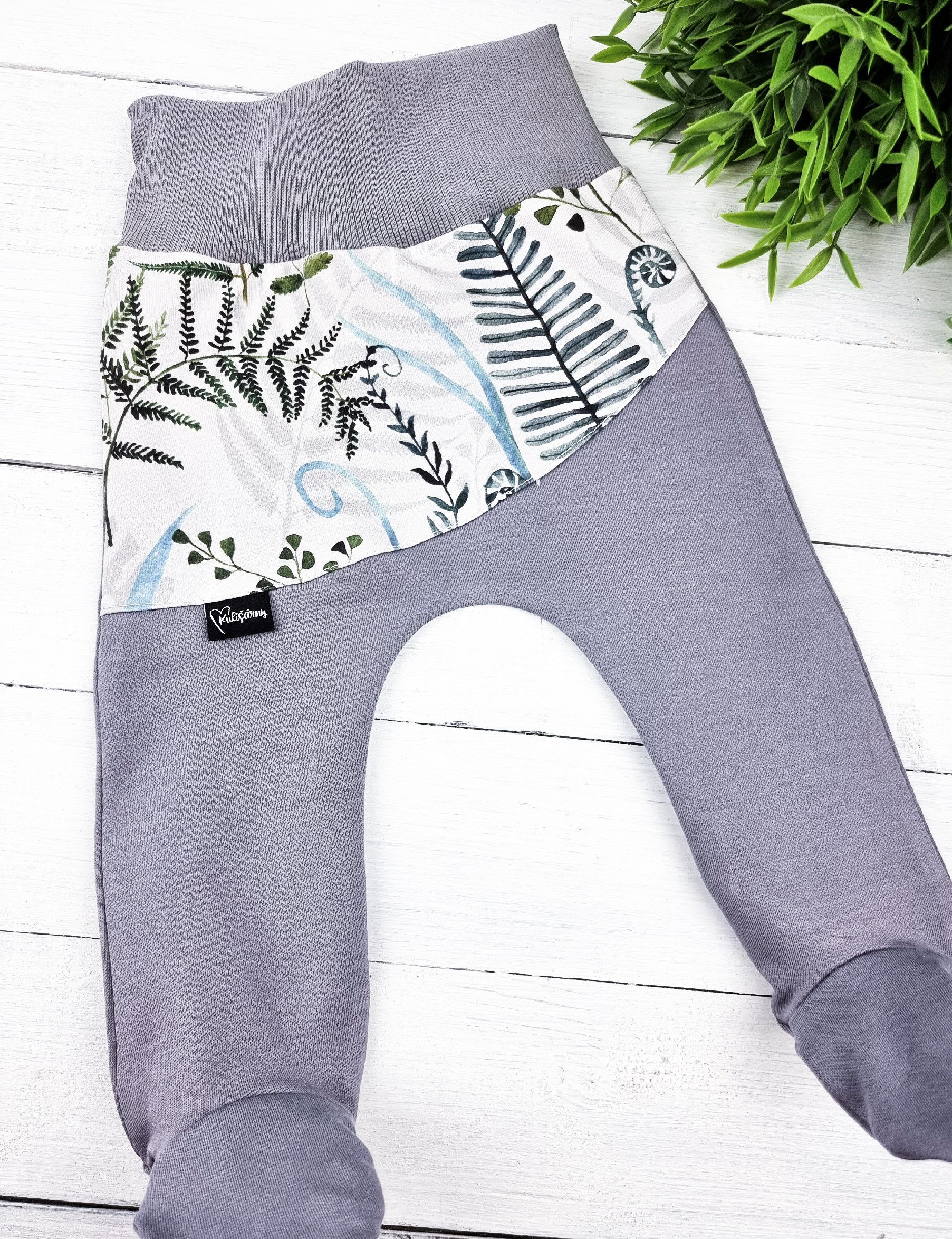 Kulišárny (handmade) Polodupačky,,Ferns,, silky grey VELIKOST: 56