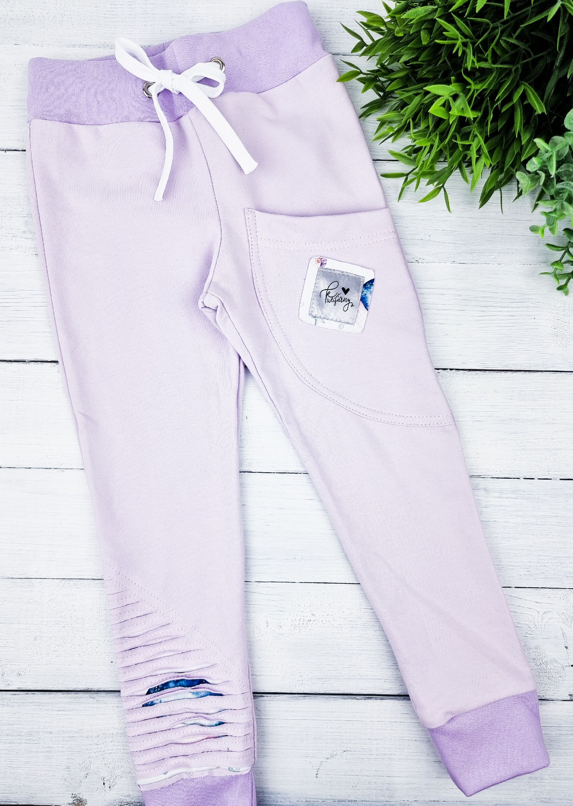 Kulišárny (handmade) Tepláčky rebel ,,OCEÁN,, purple VELIKOST: 86-92 - obrázek 1
