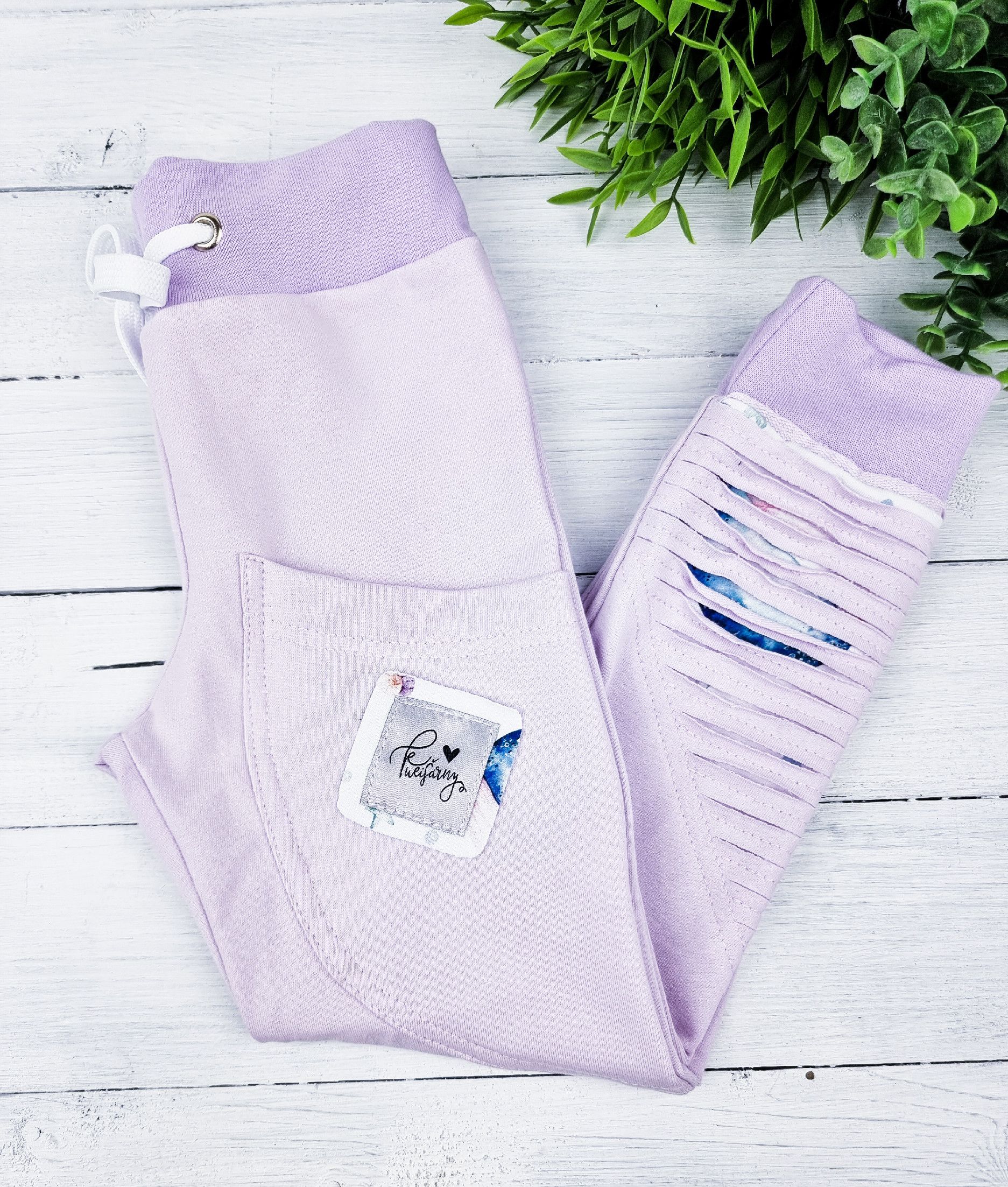 Kulišárny (handmade) Tepláčky rebel ,,OCEÁN,, purple VELIKOST: 86-92 - obrázek 2