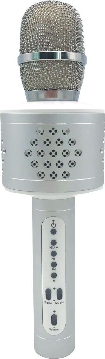 Mikrofon karaoke Bluetooth stříbrný