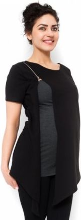 Těhotenská a kojící tunika Aida - černá, Velikosti těh. moda XL (42) - obrázek 1