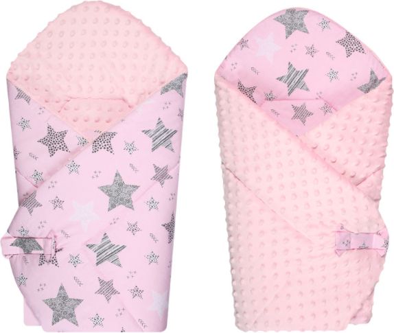 DuetBaby Zavinovačka měkká minky Pink Stars - obrázek 1