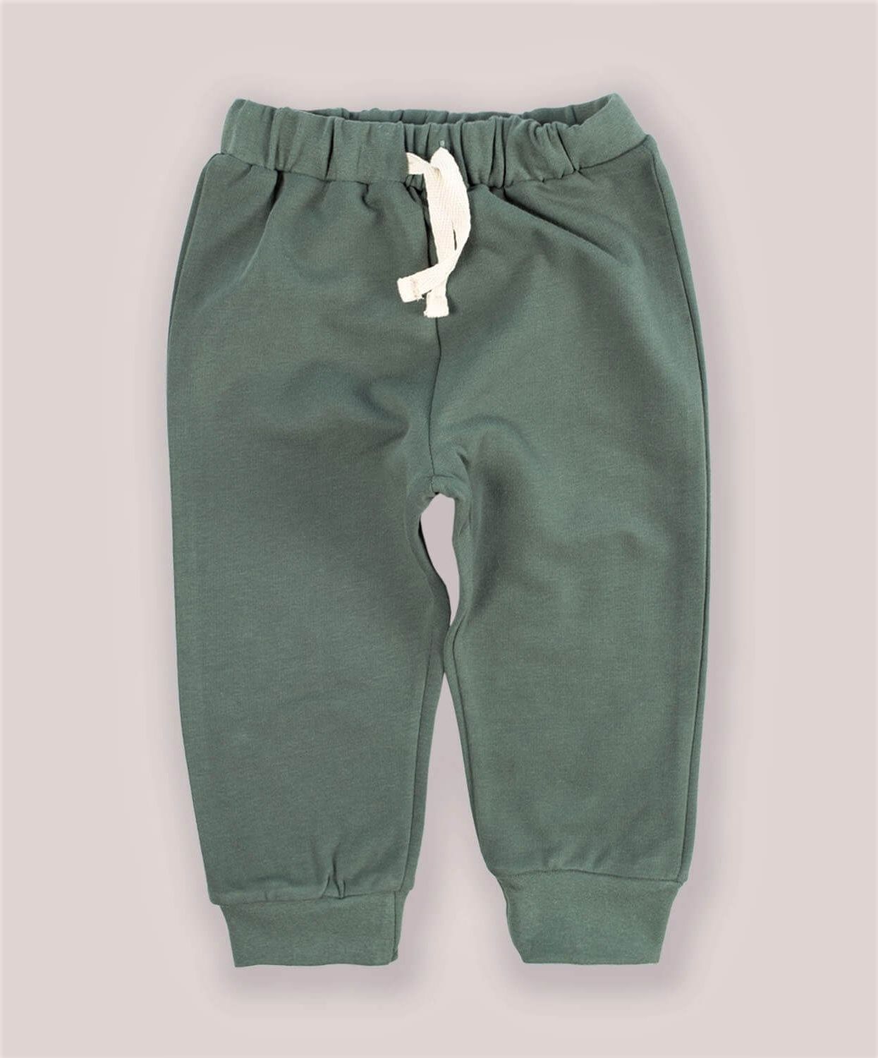 Dětské tepláky organic Basic, khaki Velikost: 86 - obrázek 1