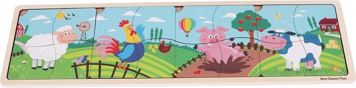 New Classic Toys Dřevěné puzzle farma 4v1 - obrázek 1