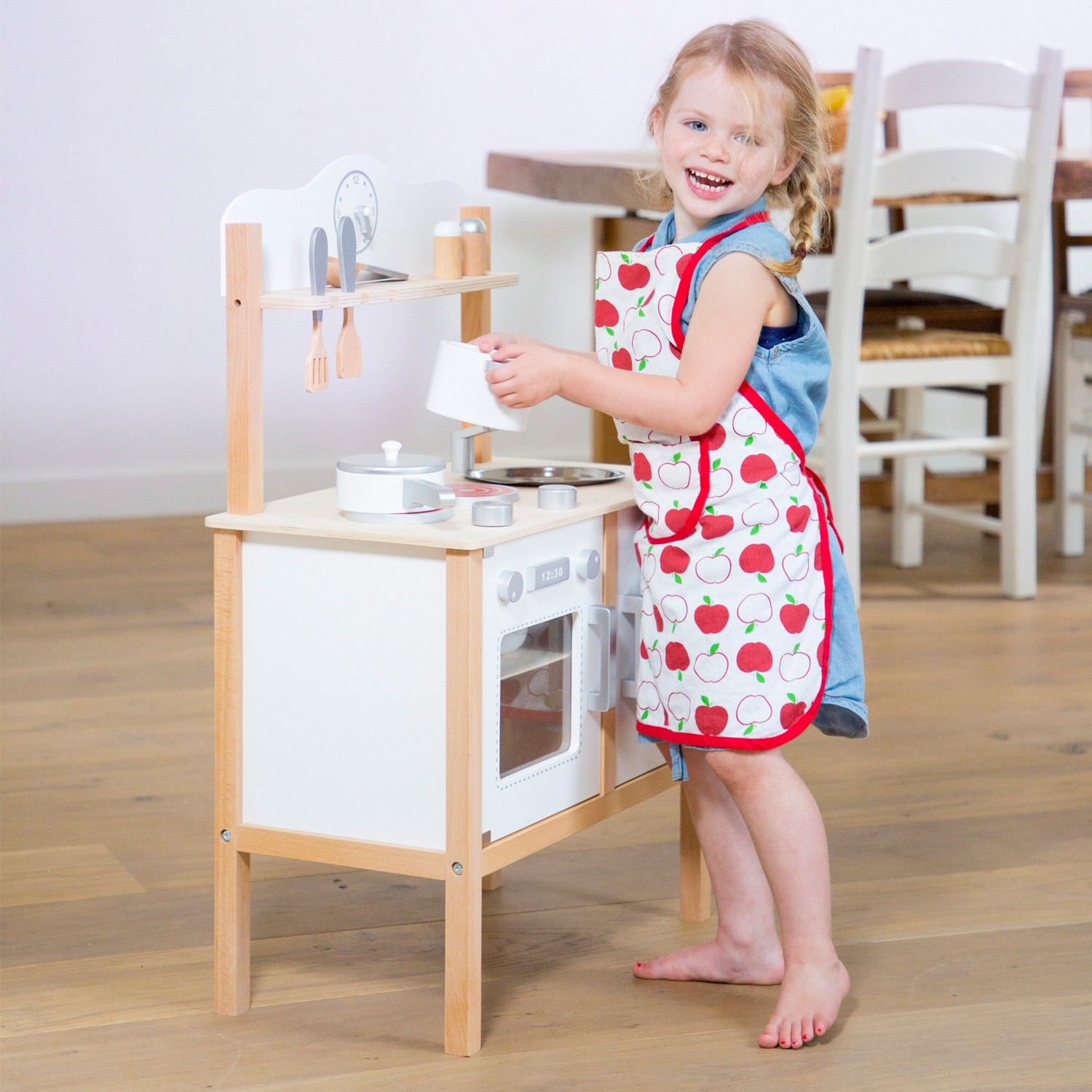 New Classic Toys Moderní bílá dřevěná kuchyňka - obrázek 4