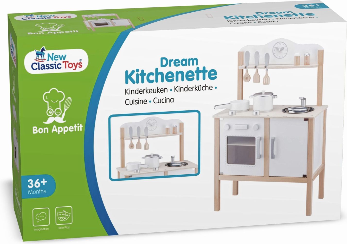 New Classic Toys Moderní bílá dřevěná kuchyňka - obrázek 5