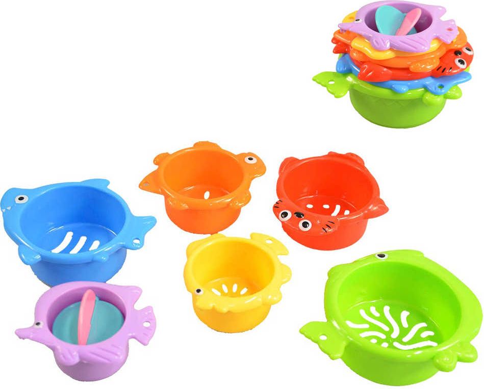 Baby kalíšky stohovací mořský svět 24cm do vody na písek set 6ks plast - obrázek 2