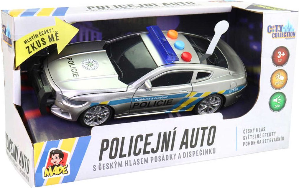 Policejní auto český design na setrvačník s hlášením na baterie Světlo Zvuk CZ - obrázek 2