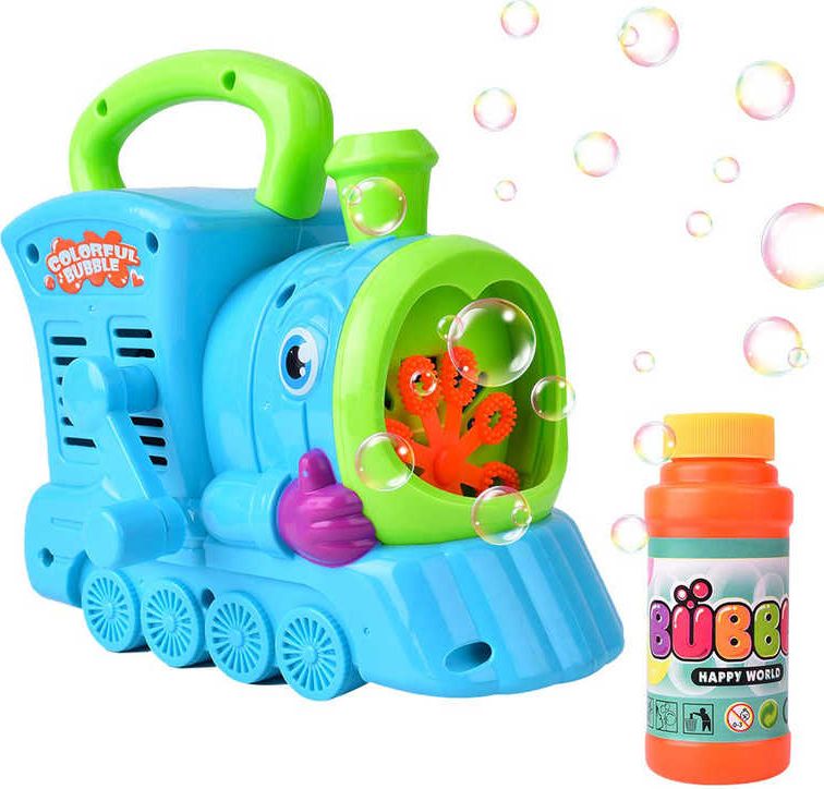 Bublifukovač lokomotiva na kličku 15cm set s náplní 3 barvy plast - obrázek 1