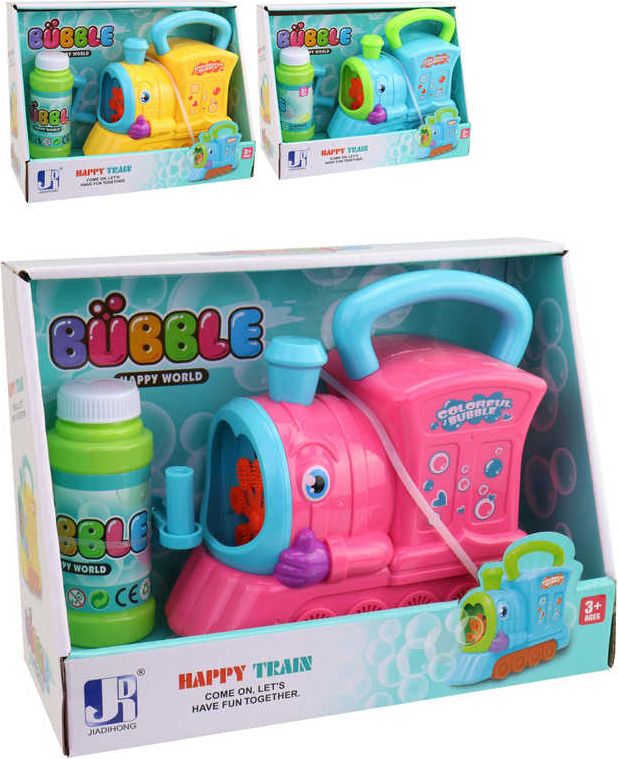 Bublifukovač lokomotiva na kličku 15cm set s náplní 3 barvy plast - obrázek 4