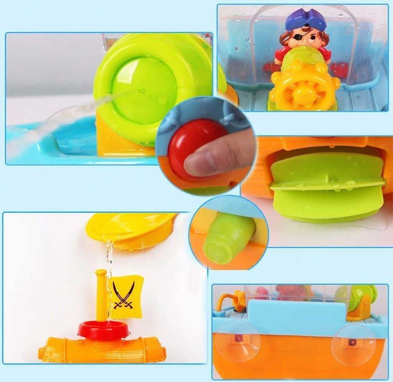 Baby loďka do vany 22cm s přísavkami stříká vodu plast v krabici - obrázek 1