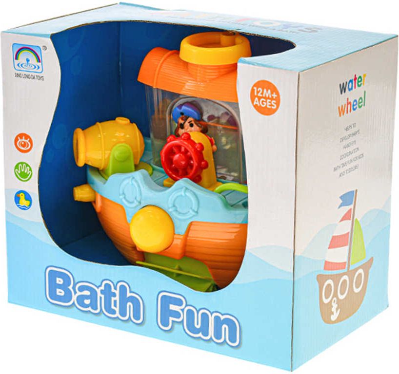 Baby loďka do vany 22cm s přísavkami stříká vodu plast v krabici - obrázek 4