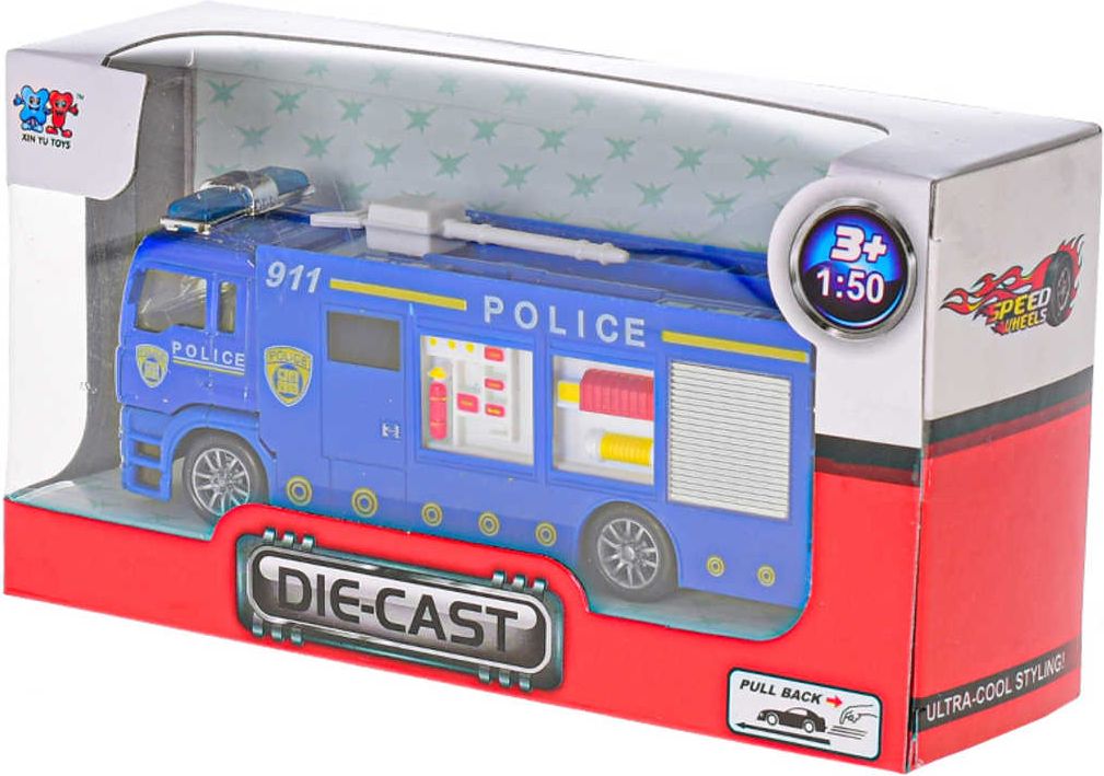 Auto záchranáři 15cm zpětný chod hasiči / policie kov 4 druhy - obrázek 2